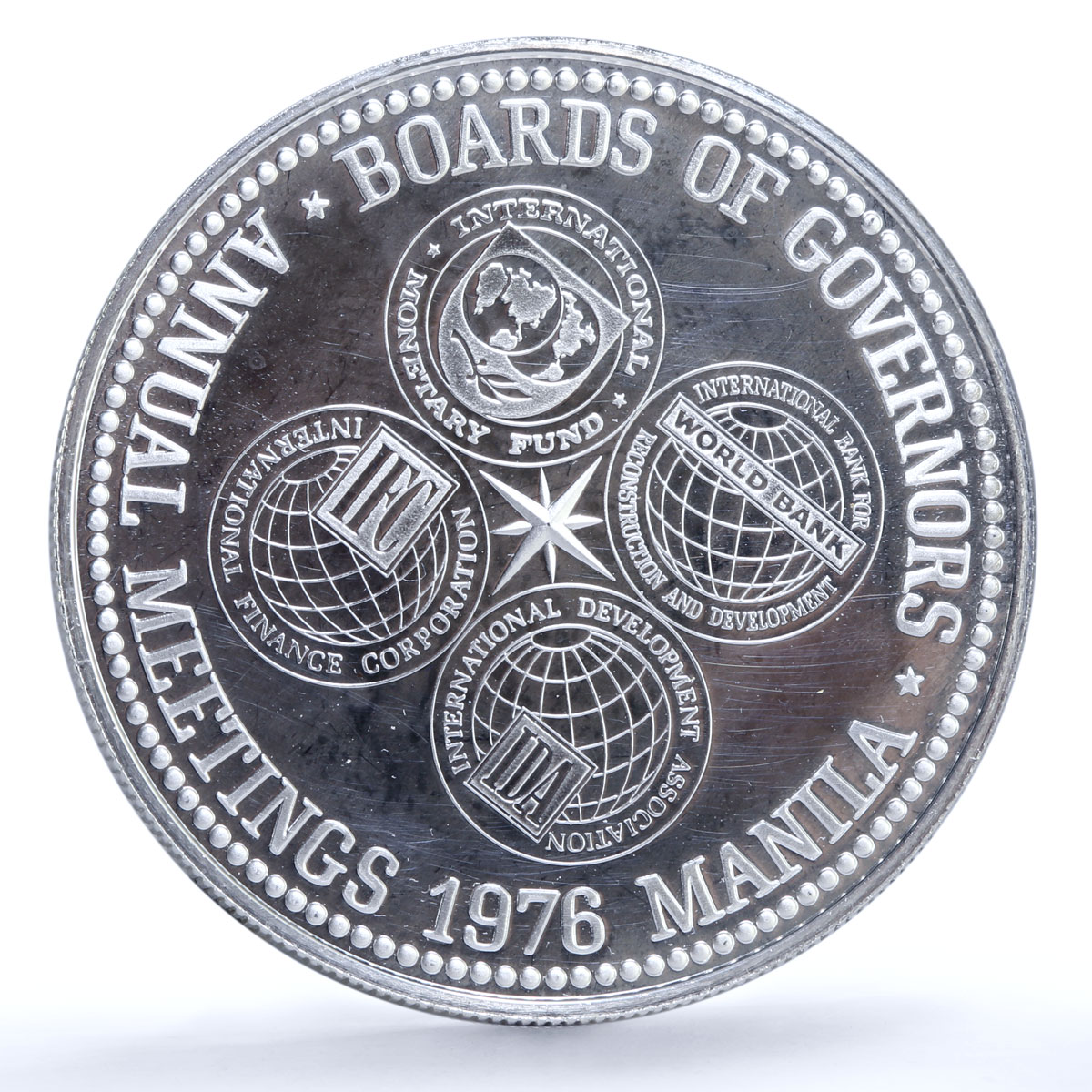 Philippines 50 piso International Meetings I.M.F. in Manila proof Ag coin 1976
