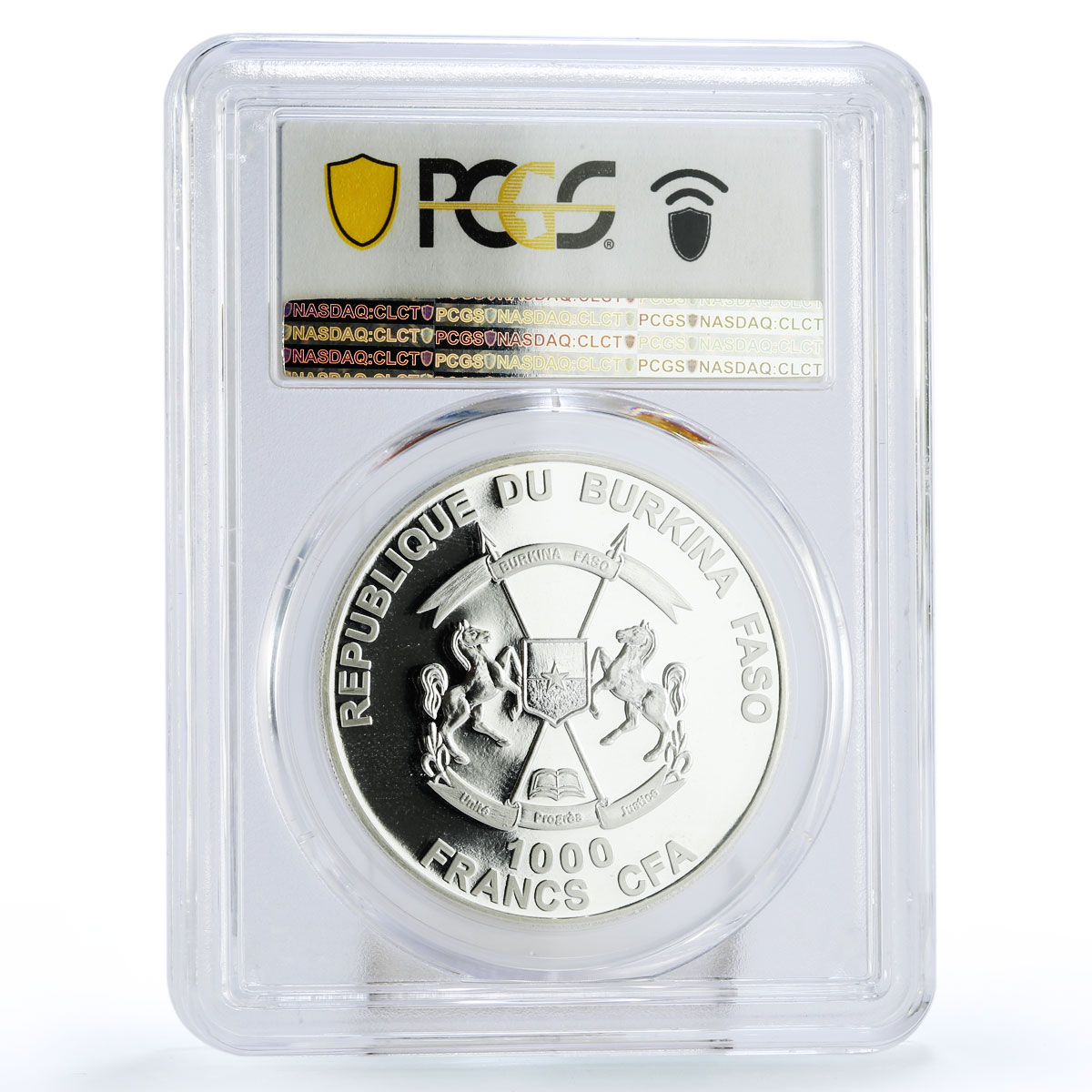 Burkina Faso 1000 francs Gods of the World Poseidon PR70 PCGS silver coin 2014