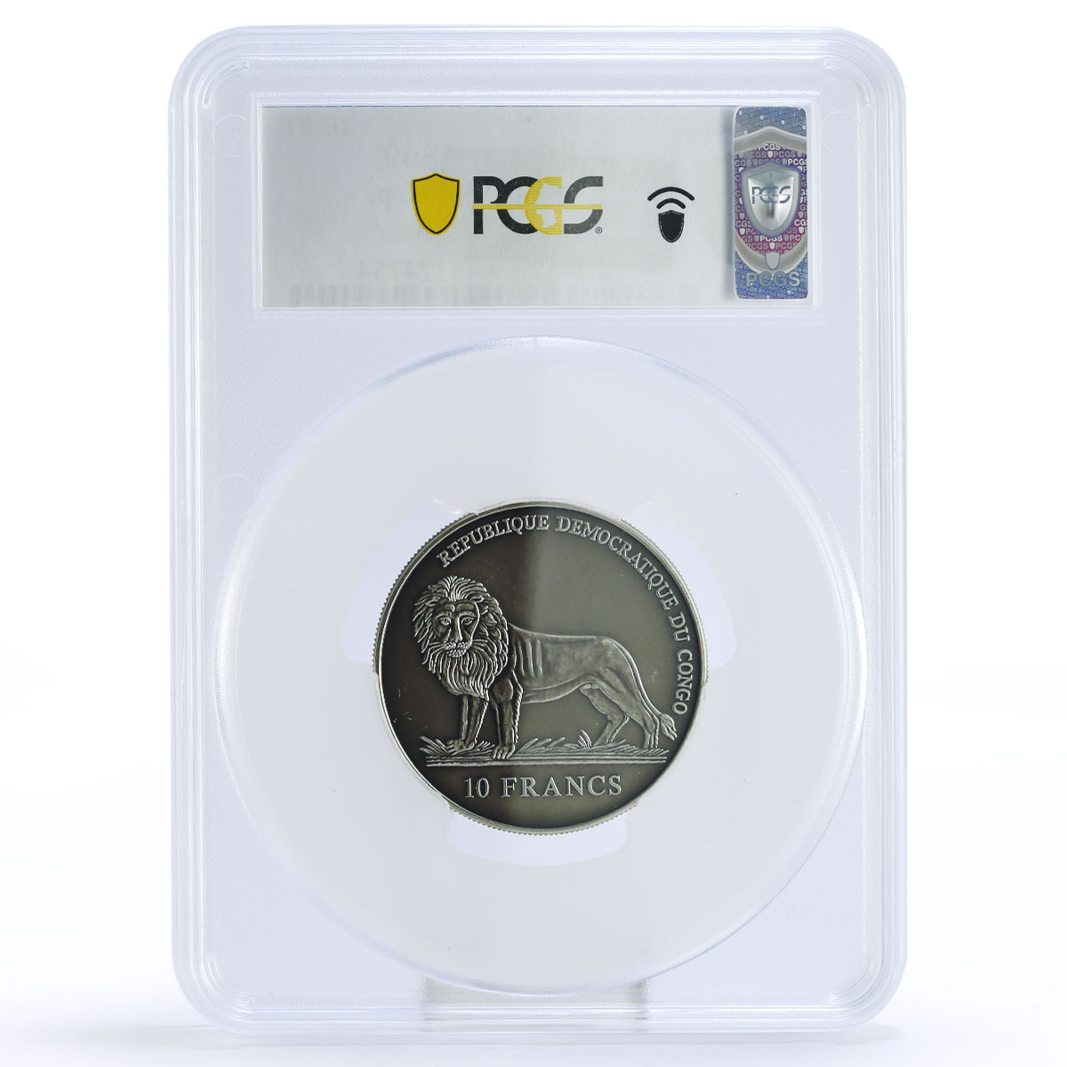 Congo 10 francs 50 Year Rotating Calendar MS69 PCGS silver coin 2004