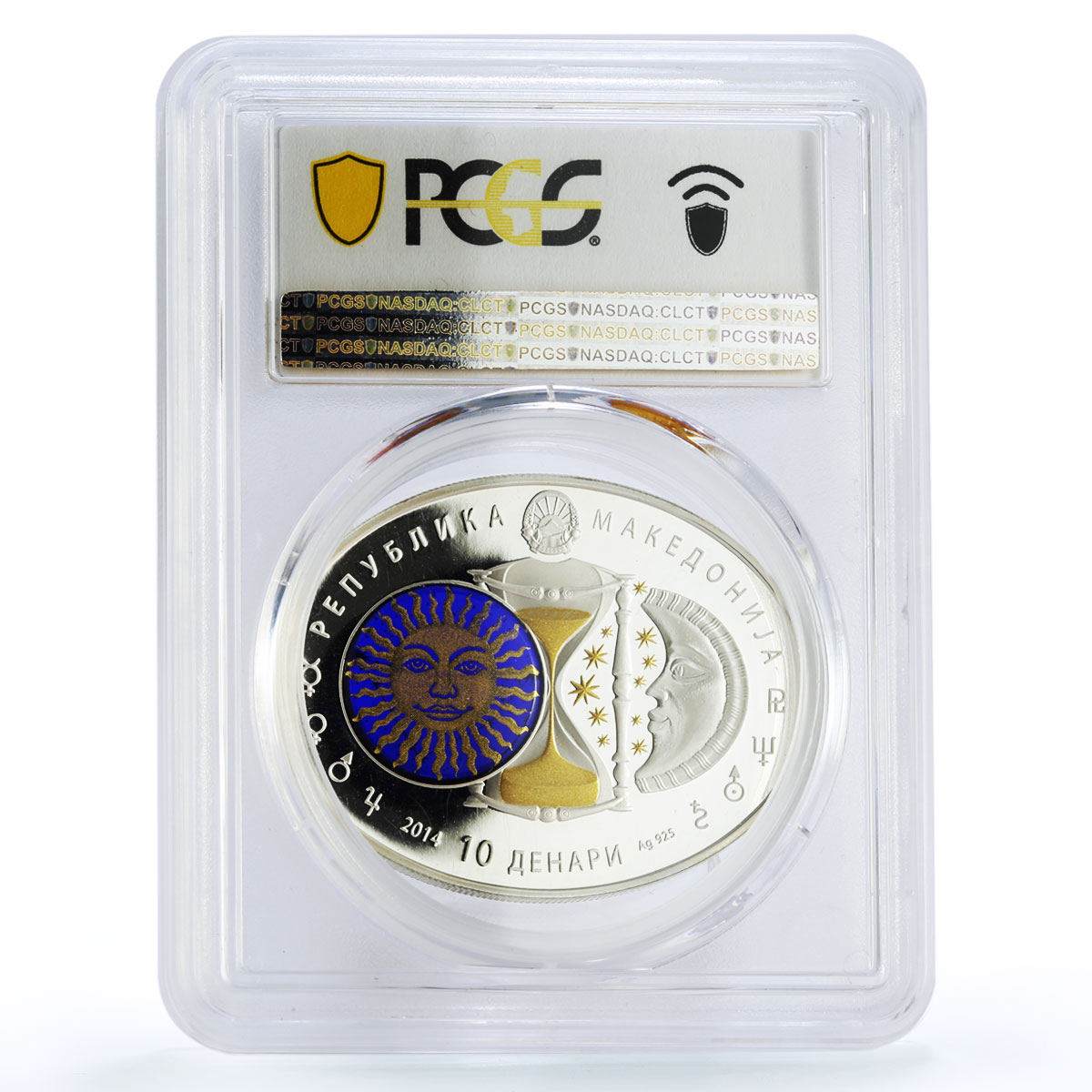 Macedonia 10 denars Zodiac Signs series Capricorn 3D PR68 PCGS silver coin 2014