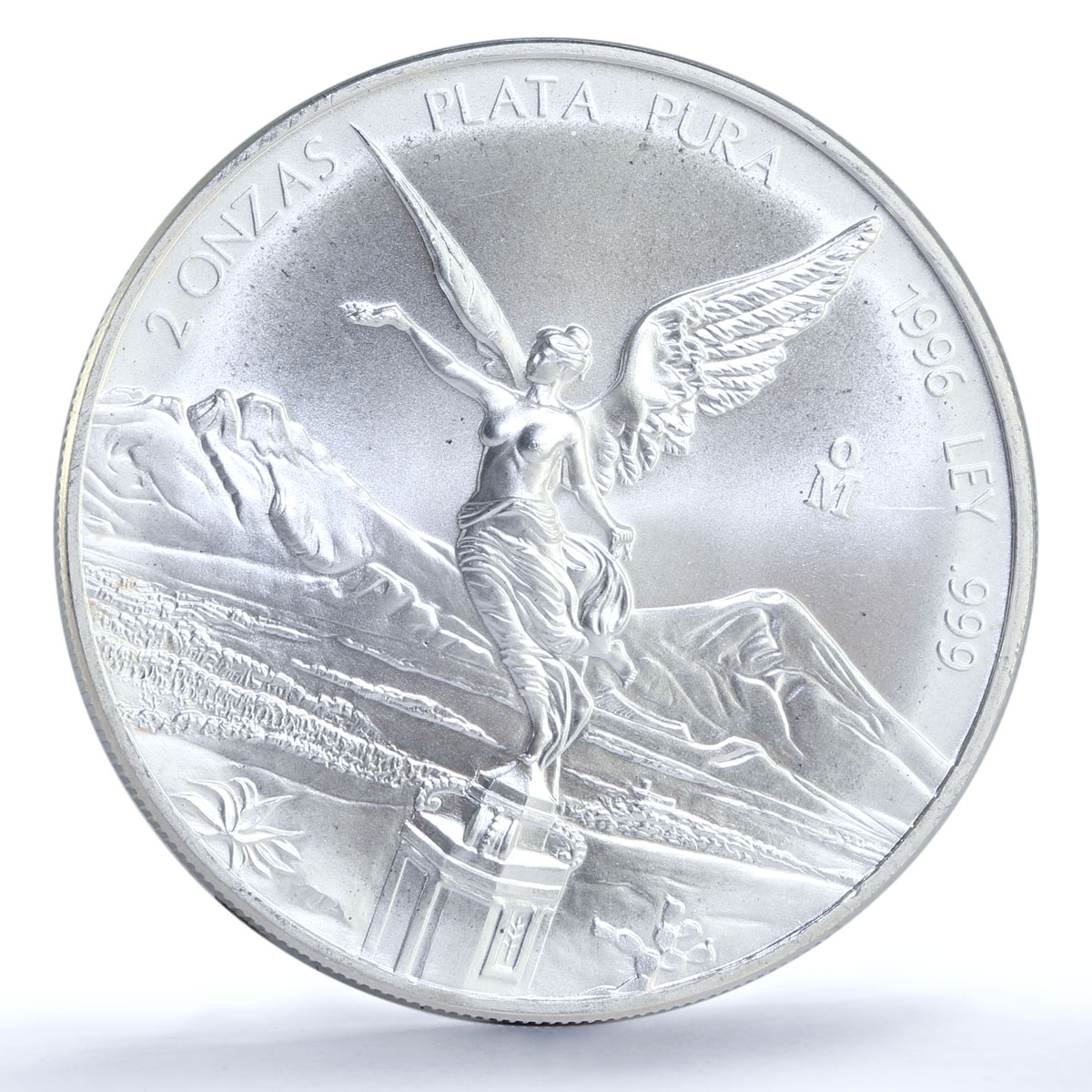 Mexico 2 onzas Libertad Angel of Independence silver coin 1996