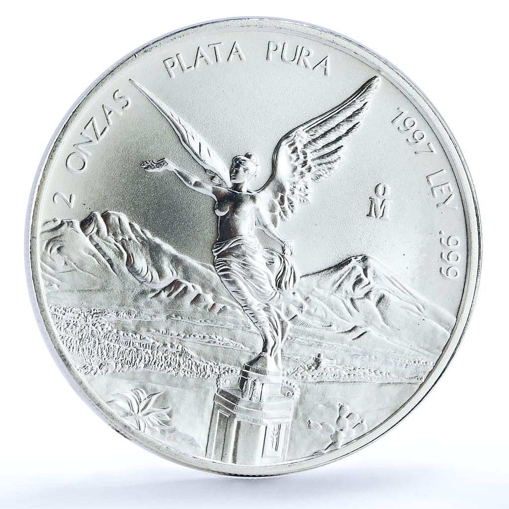 Mexico 2 onzas Libertad Angel of Independence silver coin 1997
