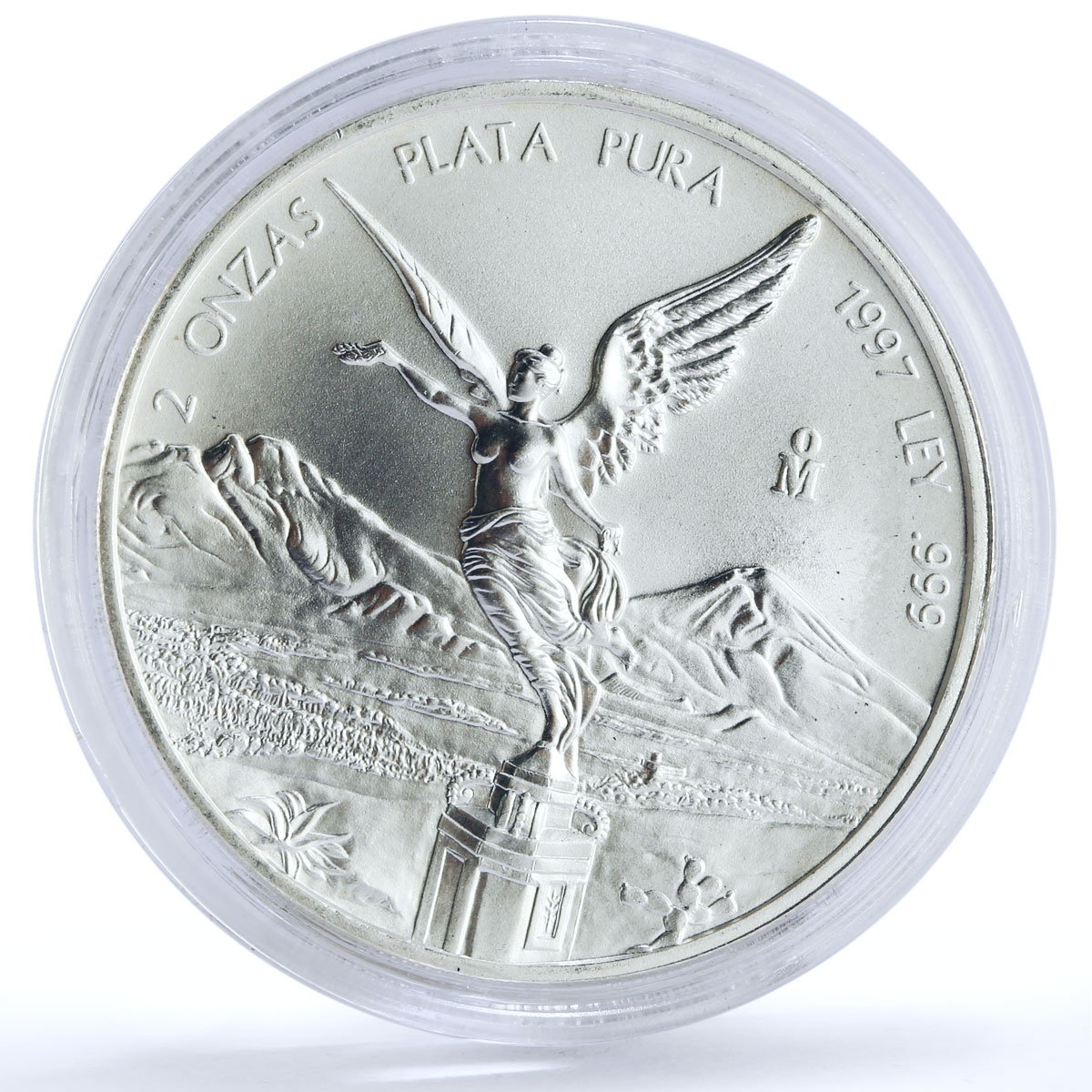 Mexico 2 onzas Libertad Angel of Independence silver coin 1997