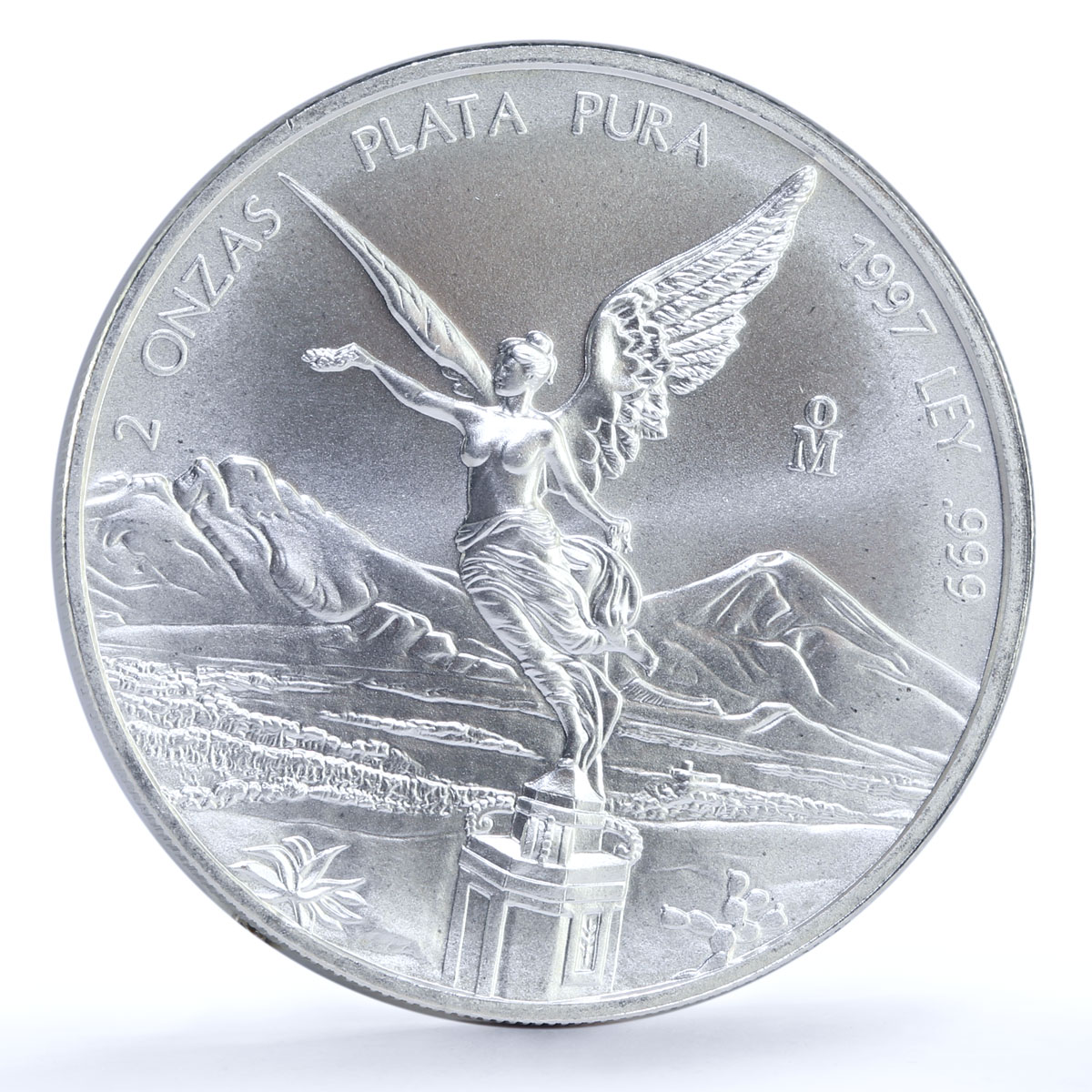 Mexico 2 onzas Libertad Angel of Independence silver coin 1997