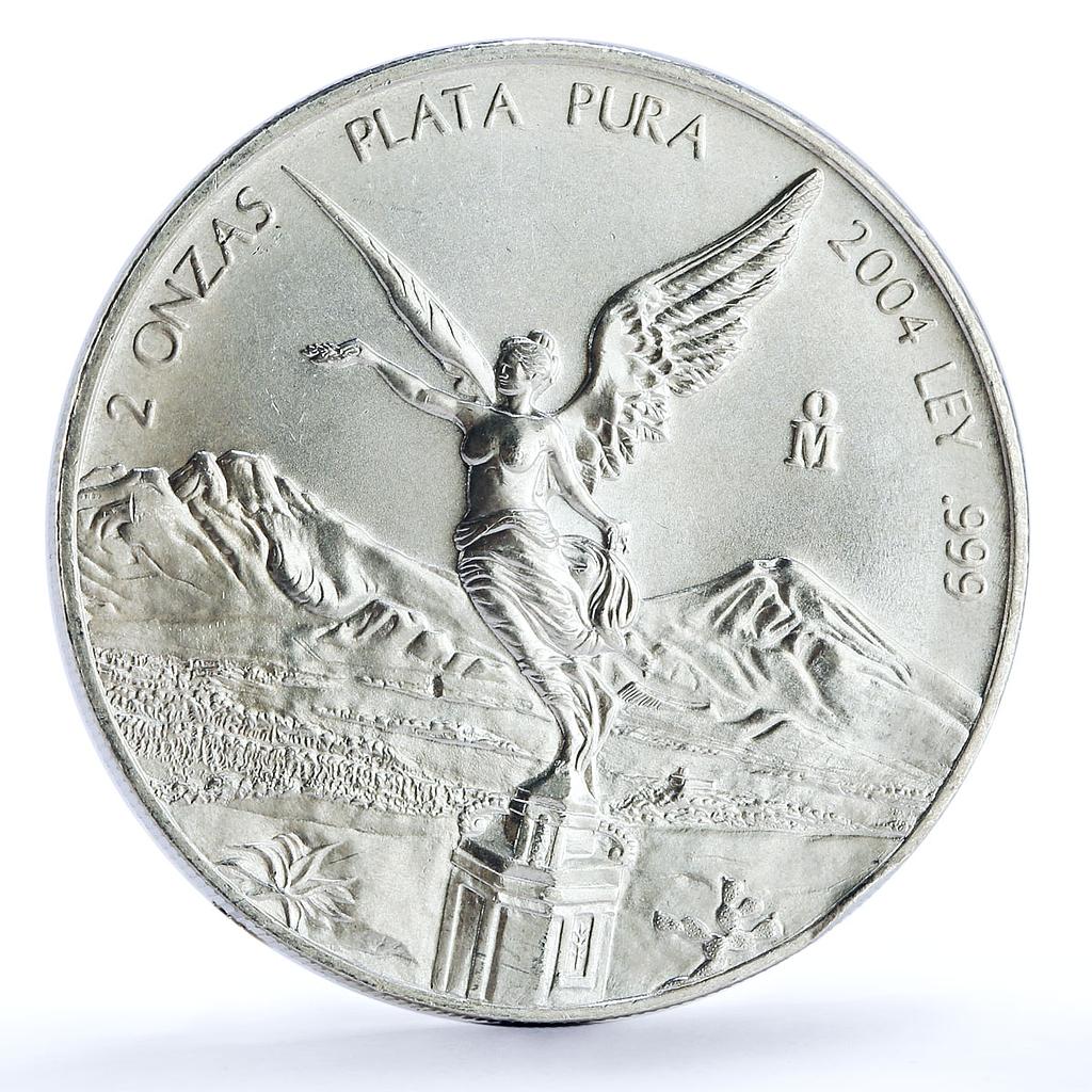 Mexico 2 onzas Libertad Angel of Independence silver coin 2004