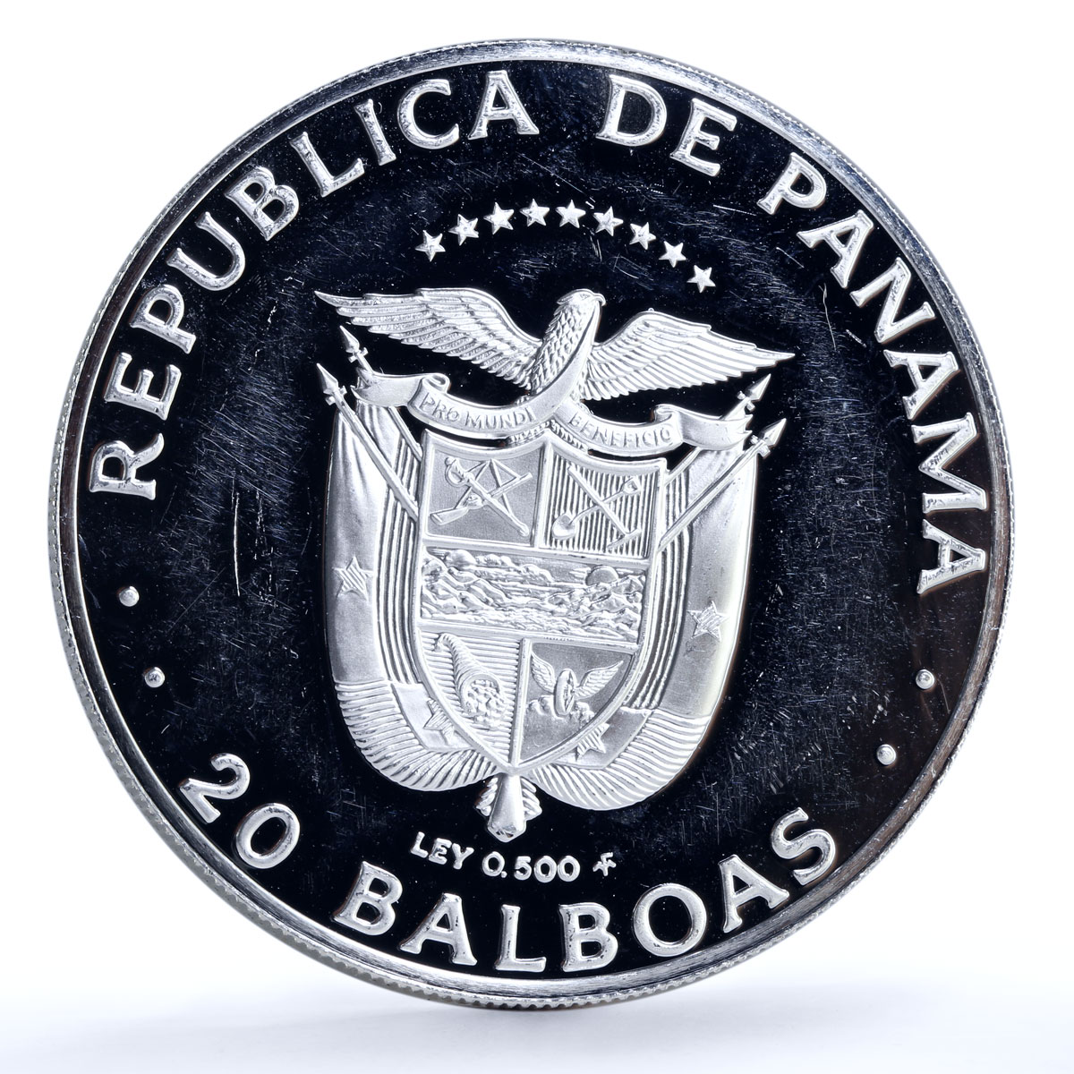 Panama 20 balboas Discoverer of the Pacific proof silver coin 1985
