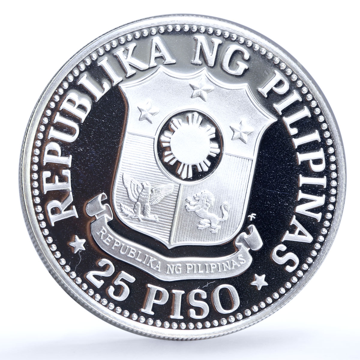 Philippines 25 piso FAO Food Day Woman Holding Grain proof silver coin 1976