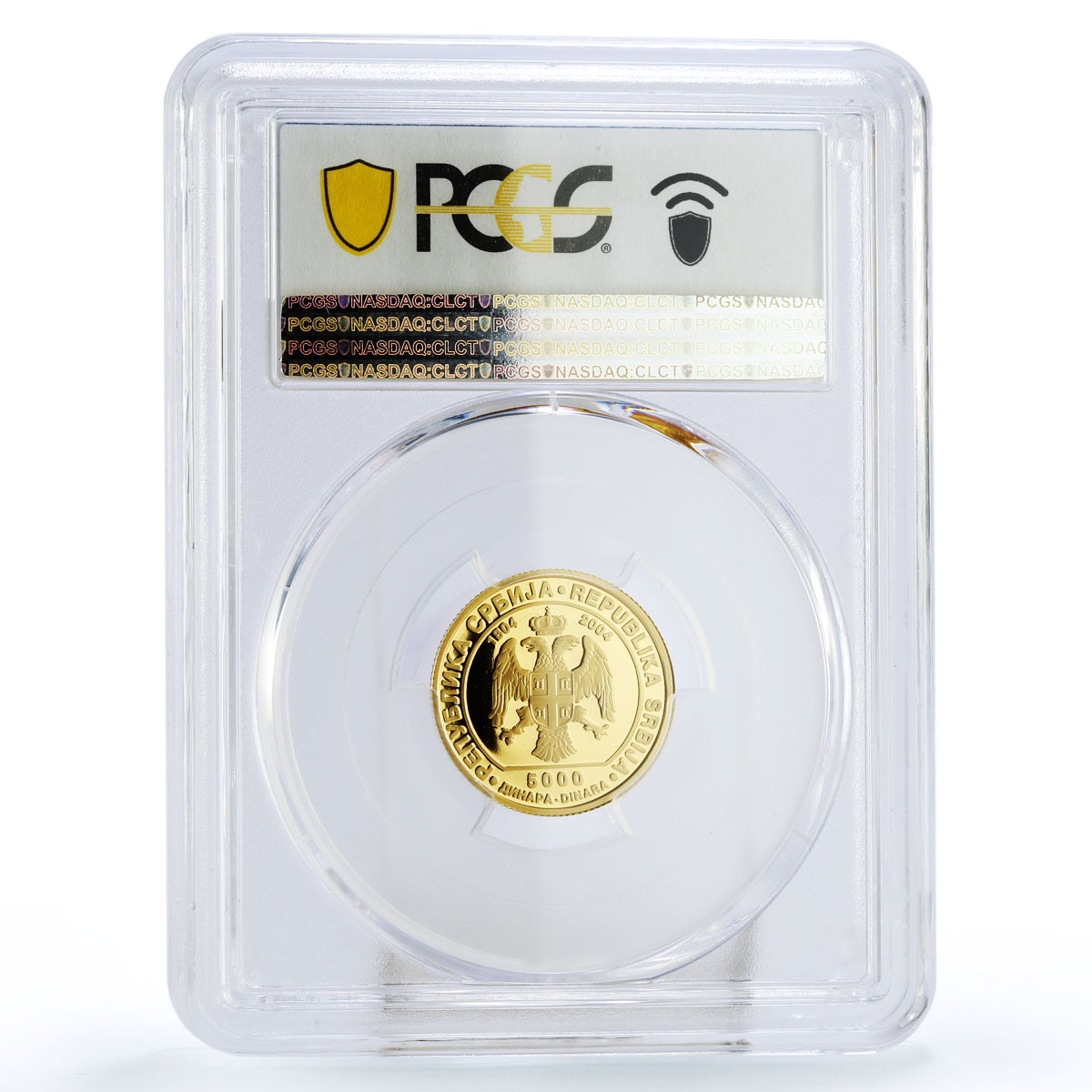 Serbia 5000 dinara 200 Years First Uprising Djordje Petrovic PR69 PCGS gold 2004