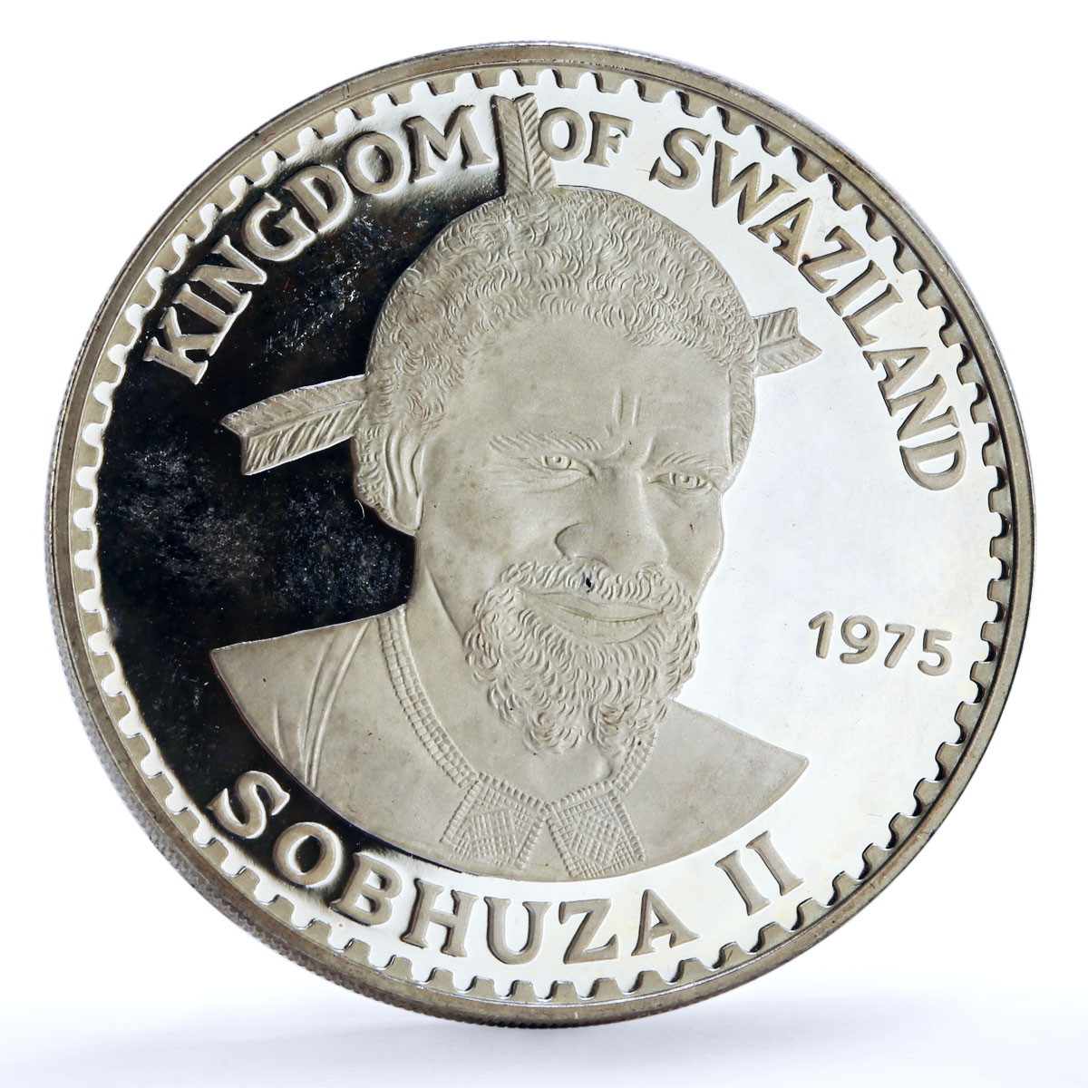 Swaziland 10 emalangeni King Sobhuza II Heron Bird silver coin 1975