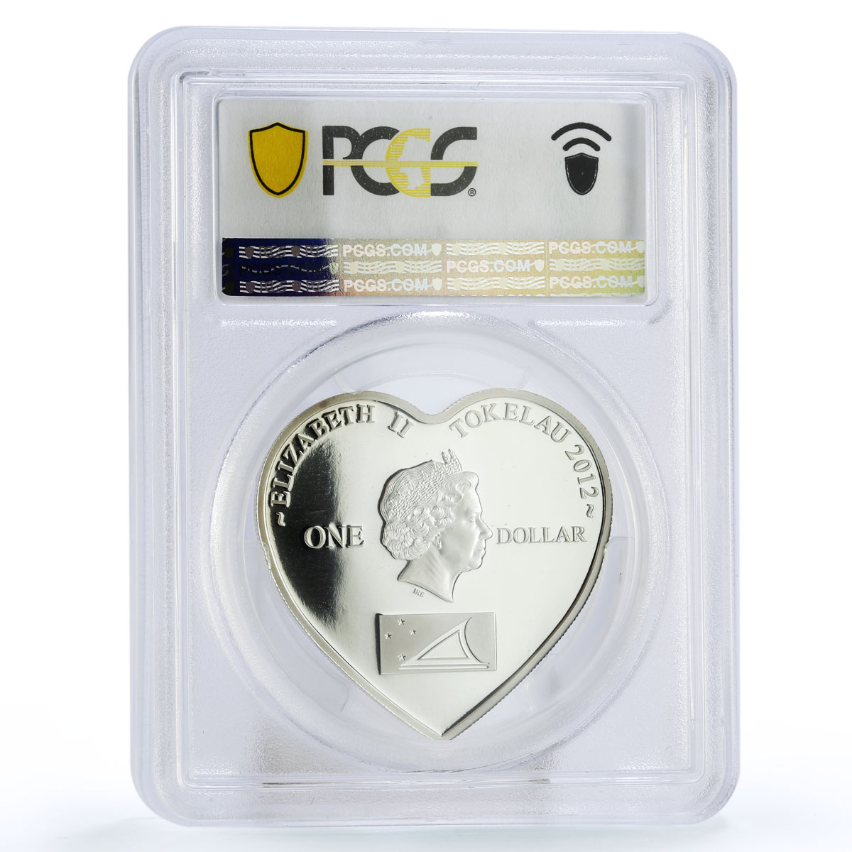 Tokelau 1 dollar True Love Flowers Heart PR70 PCGS colored silver coin 2012