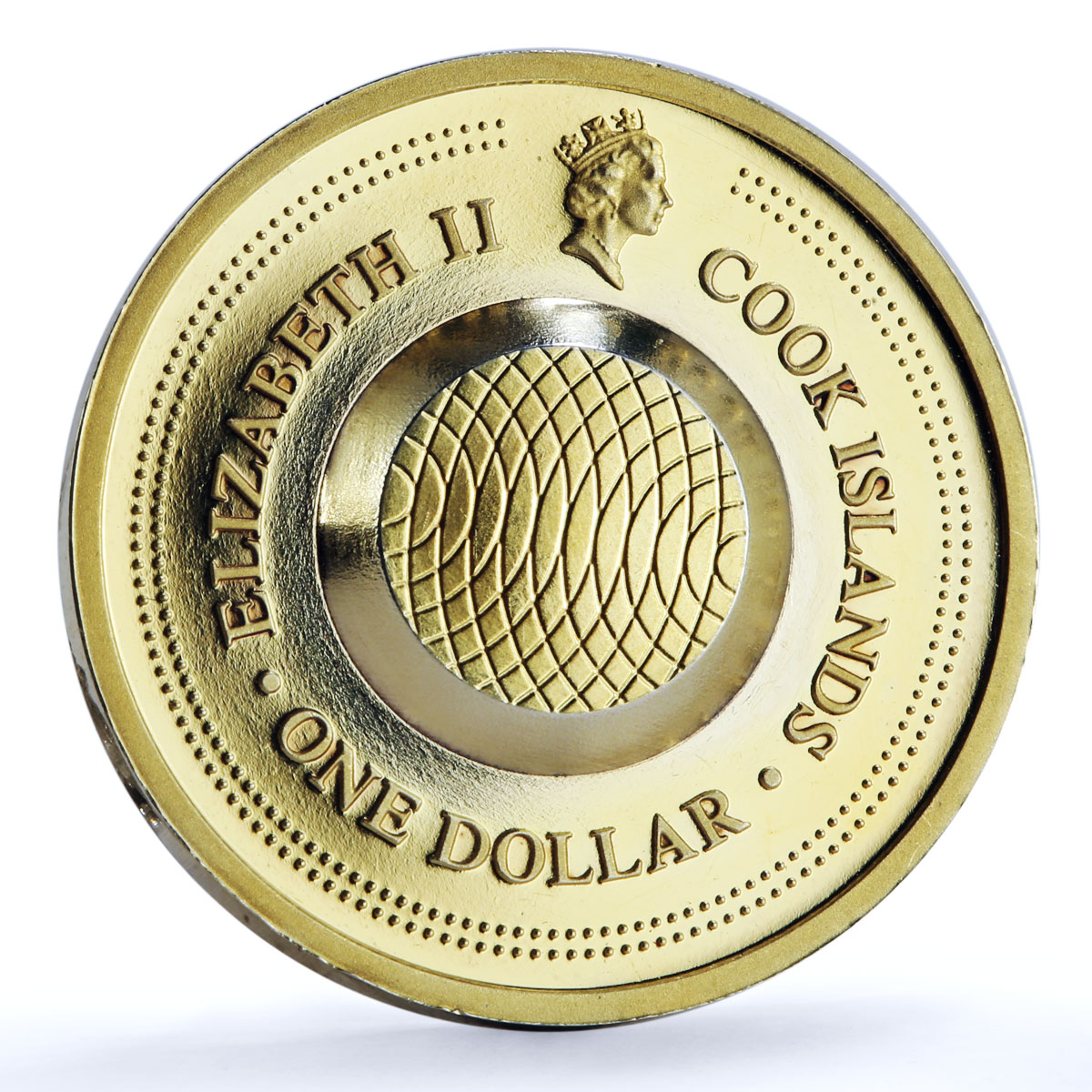 Cook Islands 1 dollar Gemstone Zodiac Signs series Scorpio gilded Ag coin 2003
