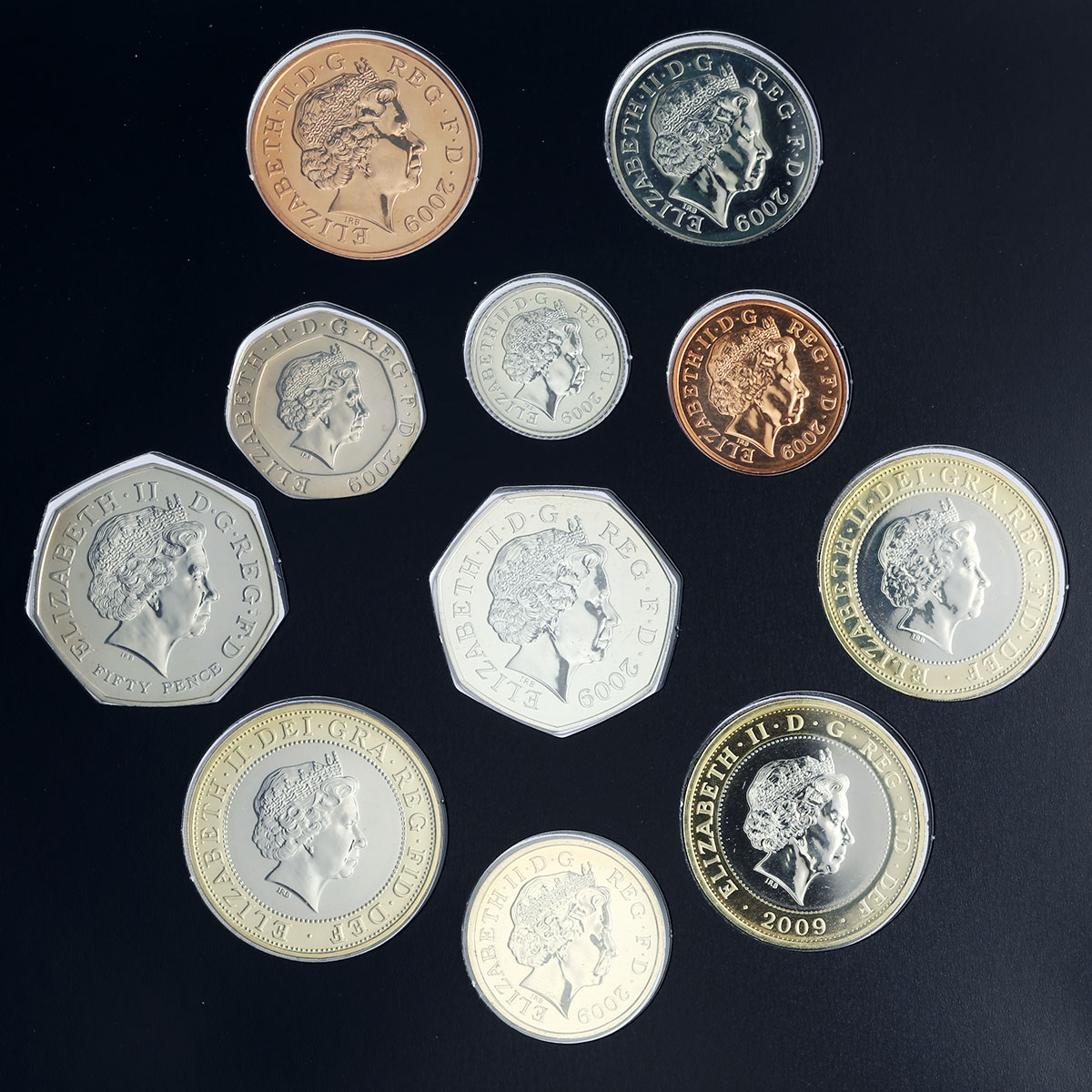 Britain set of 11 coins The 2009 UK State Coinage CuNi coins 2009