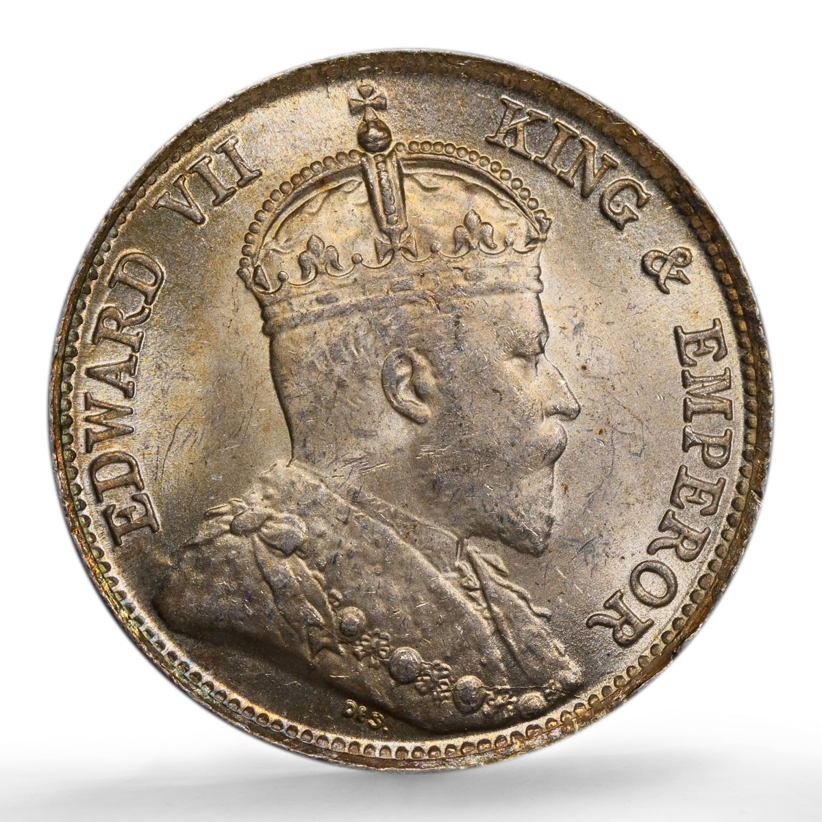 Hong Kong 10 cents State Coinage King Edward VII MS63 PCGS silver coin 1902 Hong Kong 10 cents State Coinage King Edward VII MS63 PCGS silver coin 1902