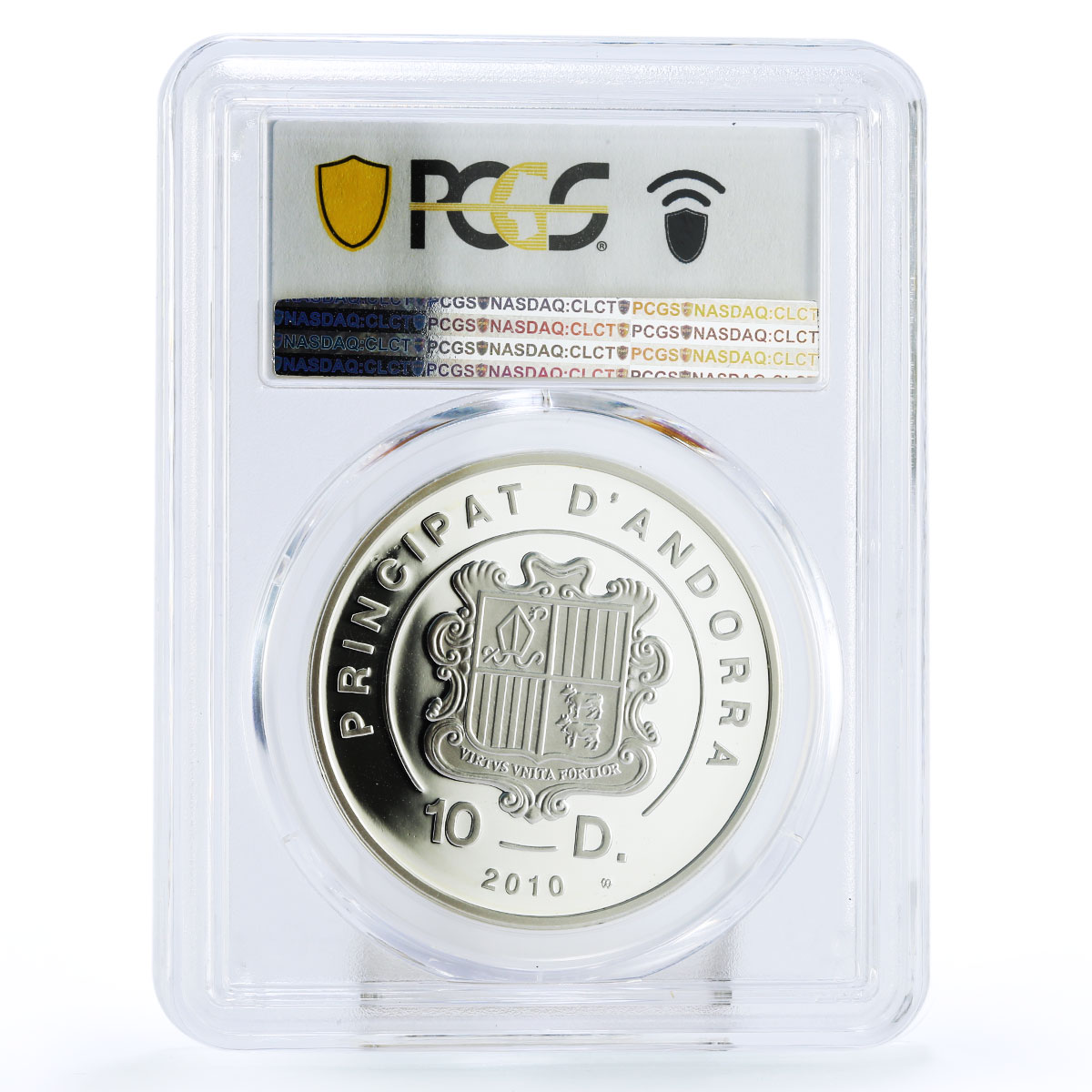 Andorra 10 dinars Holy Helpers St. Catherine PR70 PCGS silver coin 2010