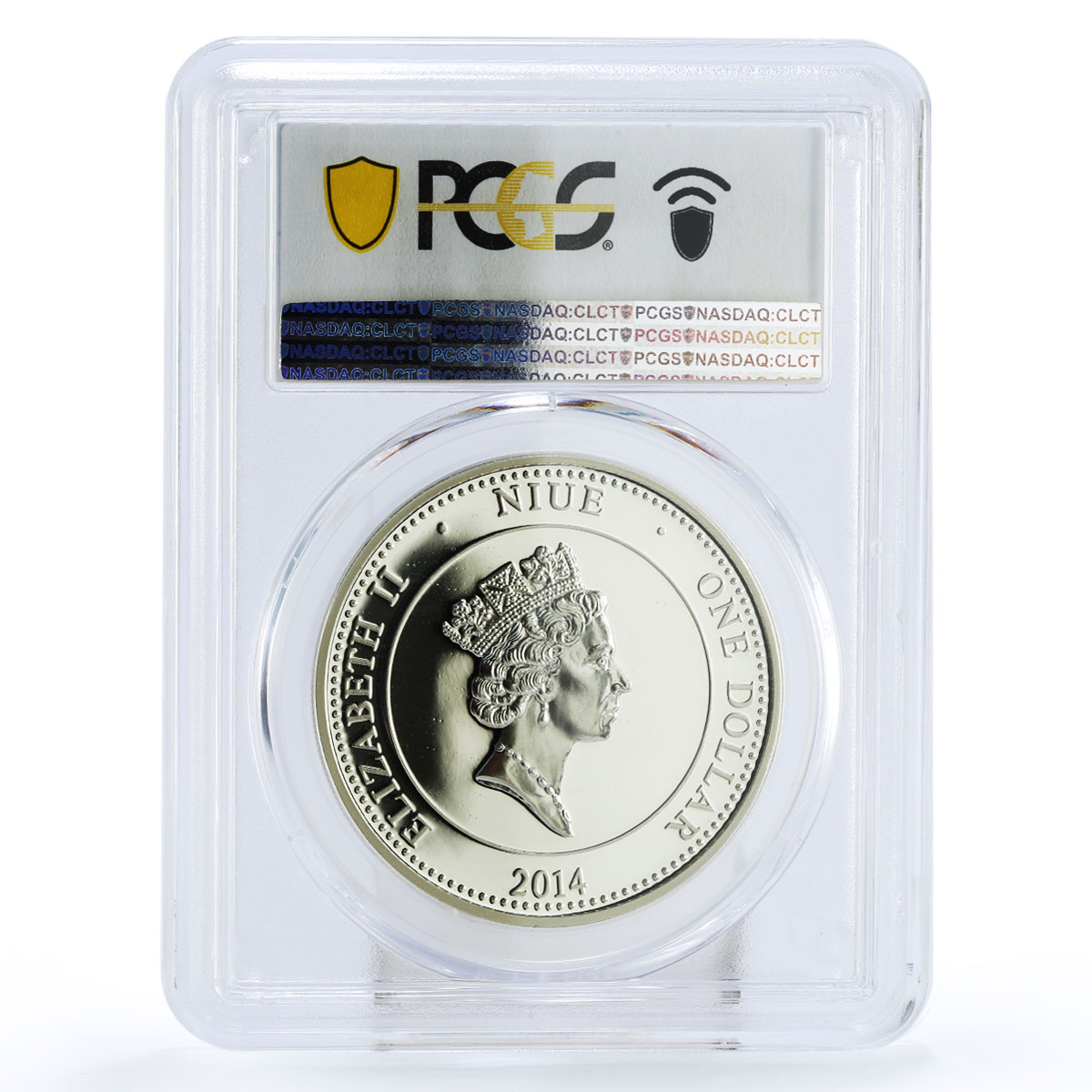 Niue 1 dollar Colosseum Citius Chariot PR70 PCGS color silver coin 2014