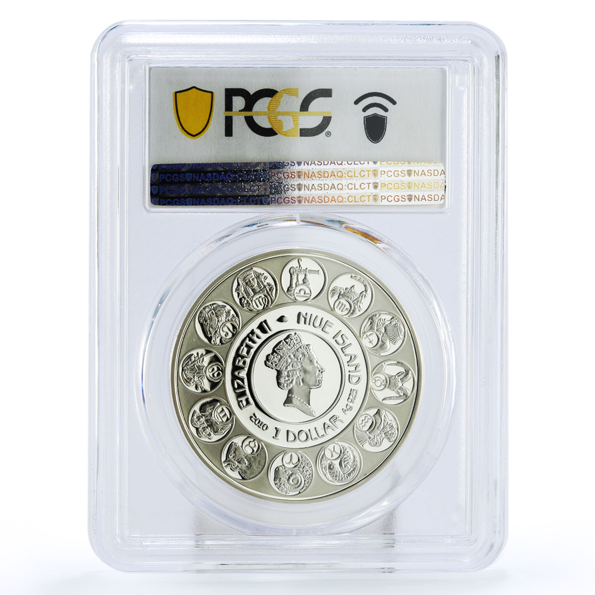 Niue 1 dollar Alphonse Mucha Zodiac Series Aquarius PR70 PCGS silver coin 2010