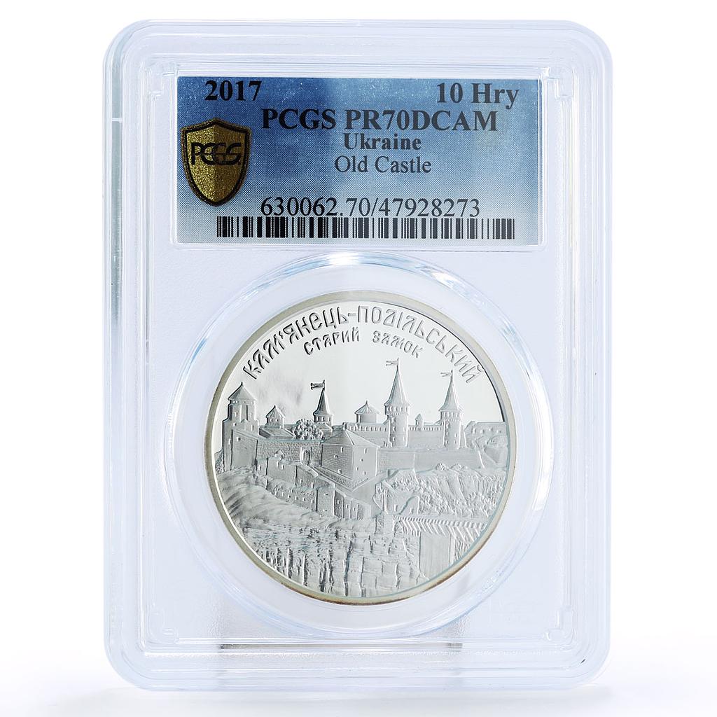 Ukraine 10 hryvnias Kamianets Podilskyi Old Castle PR70 PCGS silver coin 2017