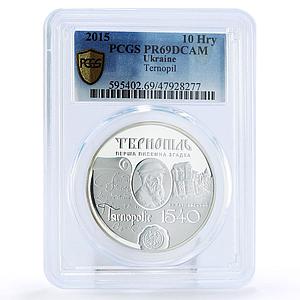 Ukraine 10 hryvnias 1st Written Mention Ternopil City PR69 PCGS silver coin 2015