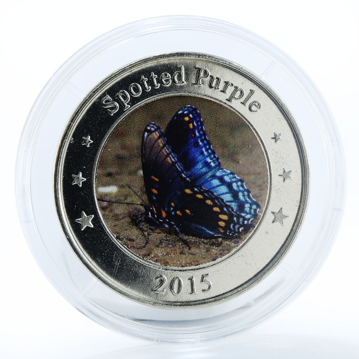 West Nusa Tenggara set of 2 coins 1 dollar Spotted Purple &amp; Cethosia biblis 2015