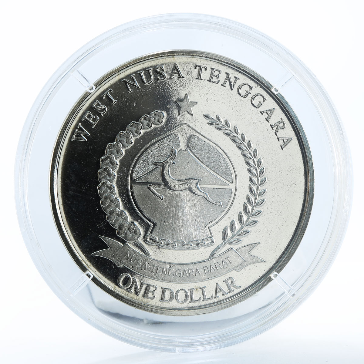 West Nusa Tenggara set of 2 coins 1 dollar Spotted Purple &amp; Cethosia biblis 2015