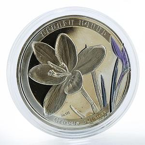 Armenia 1000 dram World of Flowers series Crocus Saffron proof silver coin 2011