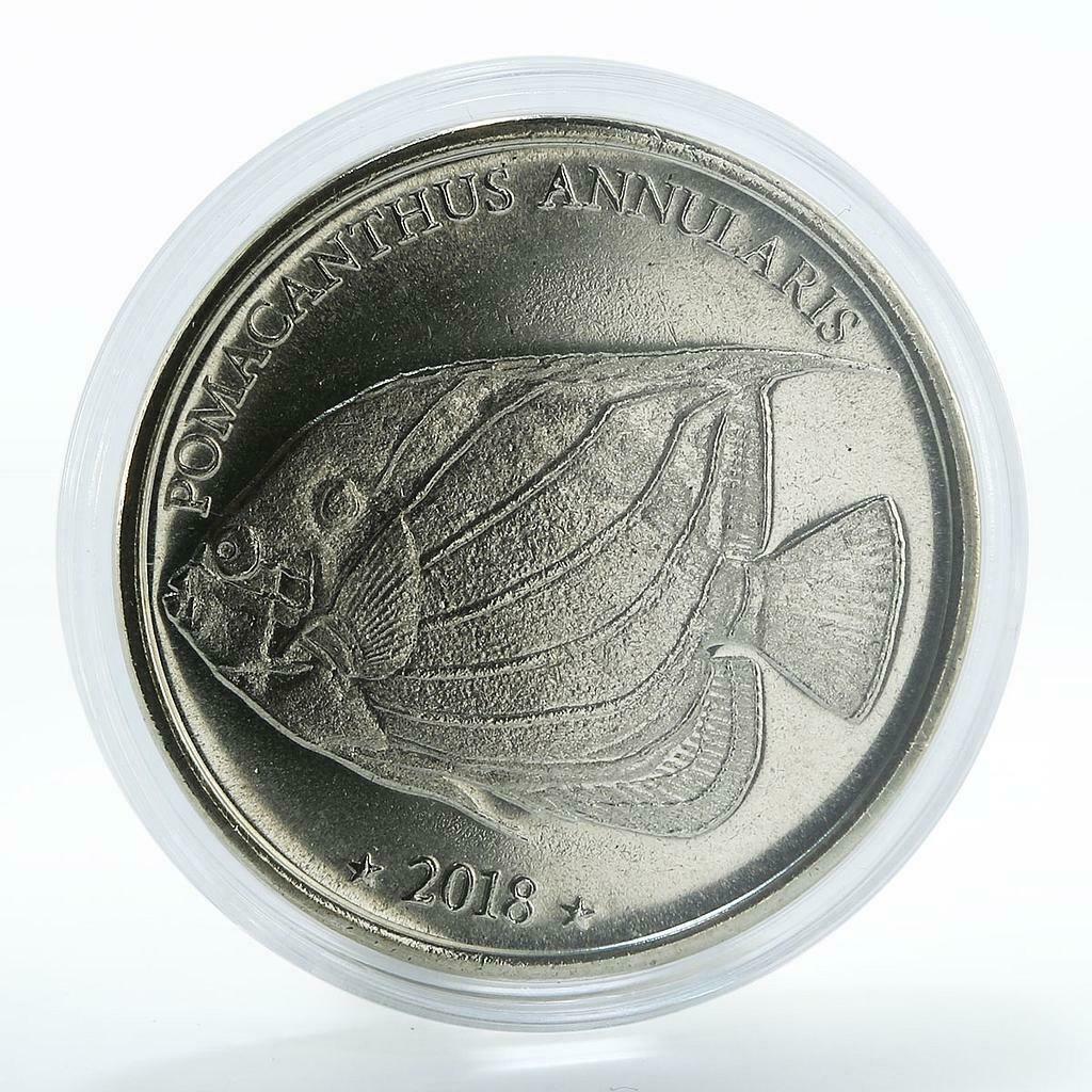 Western Samoa 10 franc Blue Ring Angelfish coin 2018