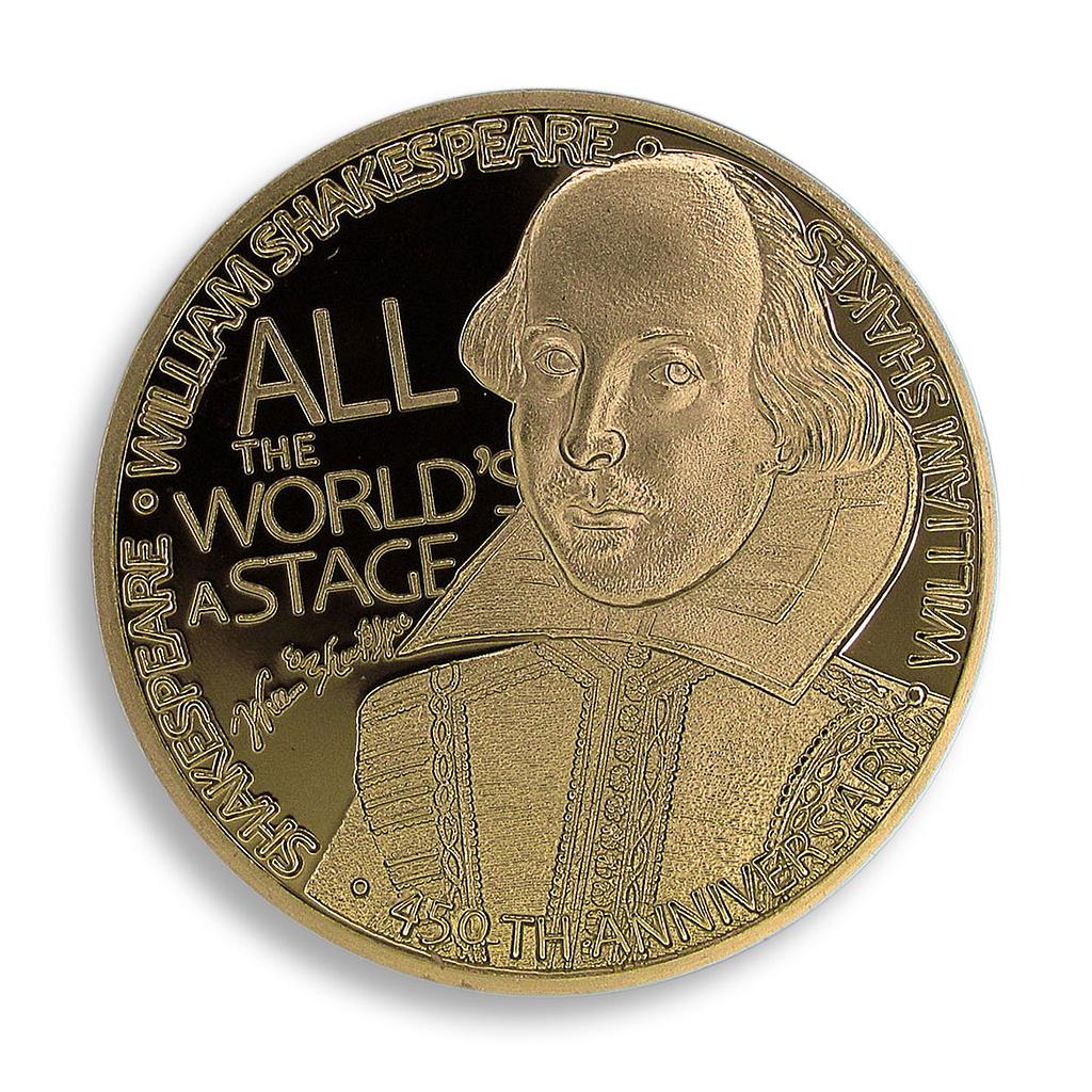 William Shakespeare, Gold Plated Coin, To be or not to be, Art, 2014, Token