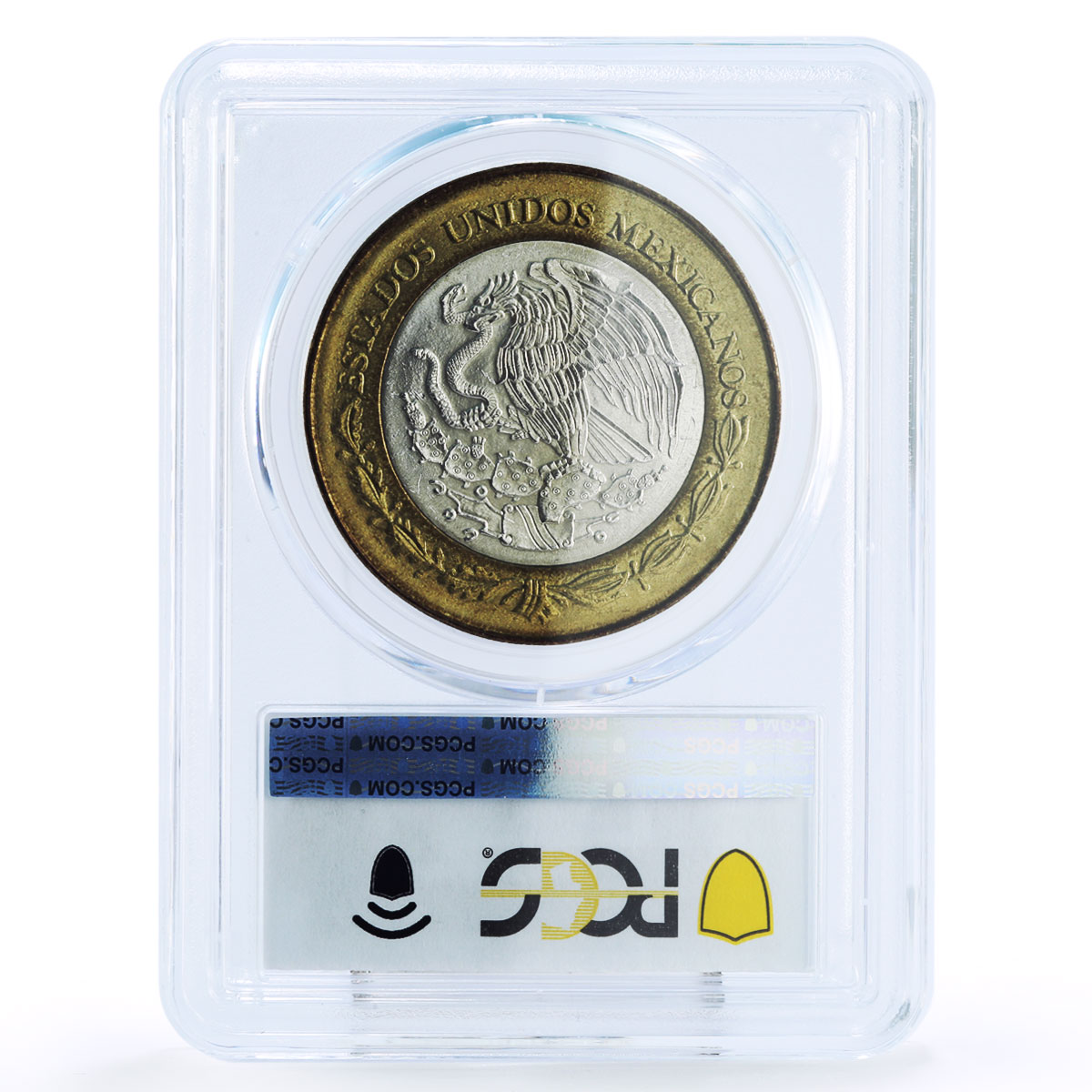 Mexico 100 pesos Monetary Reform Liberty Cap MS64 PCGS bimetal coin 2005
