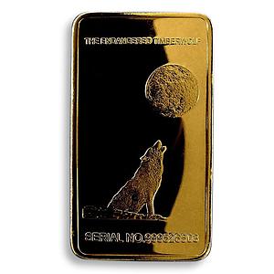 Yosemite National Park, &quot;HALF DOME&quot; , Endangered Timber Wolf, Gold Plated Bar