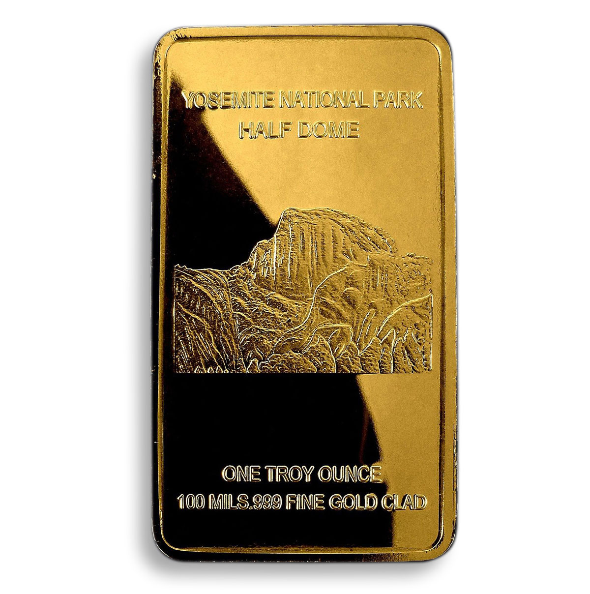 Yosemite National Park, &quot;HALF DOME&quot; , Endangered Timber Wolf, Gold Plated Bar