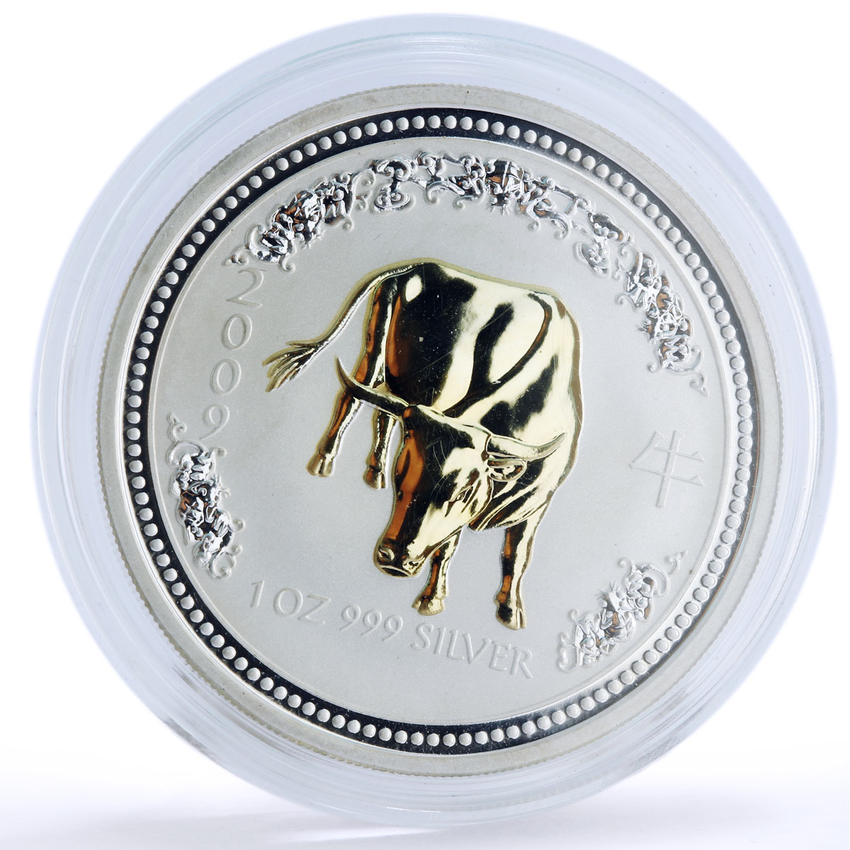 Australia 1 dollar Lunar Calendar I Year of the Ox gilded silver coin 2009