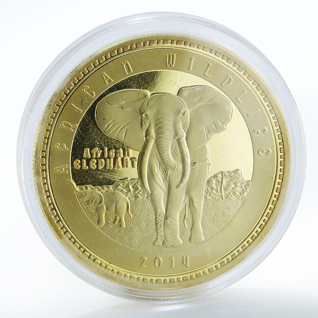 Zambia 1000 kwacha African Wildlife Elephant coin 2014