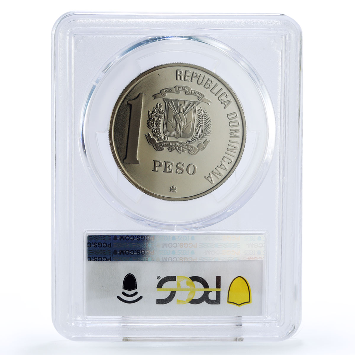 Dominican Republic 1 peso Discovers Evangelization Ship PR69 PCGS CuNi coin 1988