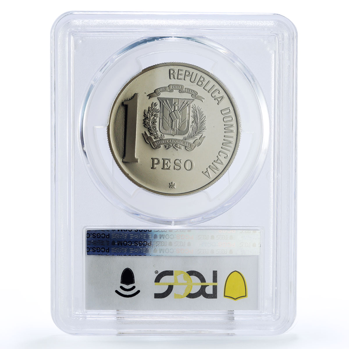 Dominican Republic 1 peso Discovers Evangelization Ship PR69 PCGS CuNi coin 1988