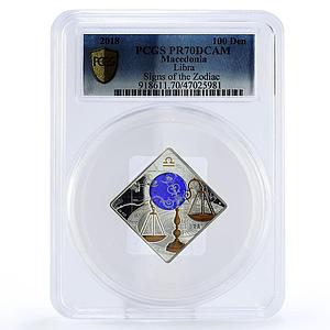 Macedonia 100 denari Zodiac Signs series Libra PR70 PCGS silver coin 2018