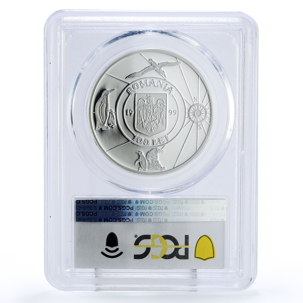 Romania 100 lei Belgica Expedition Racovita Ship Clipper PR68 PCGS Ag coin 1999