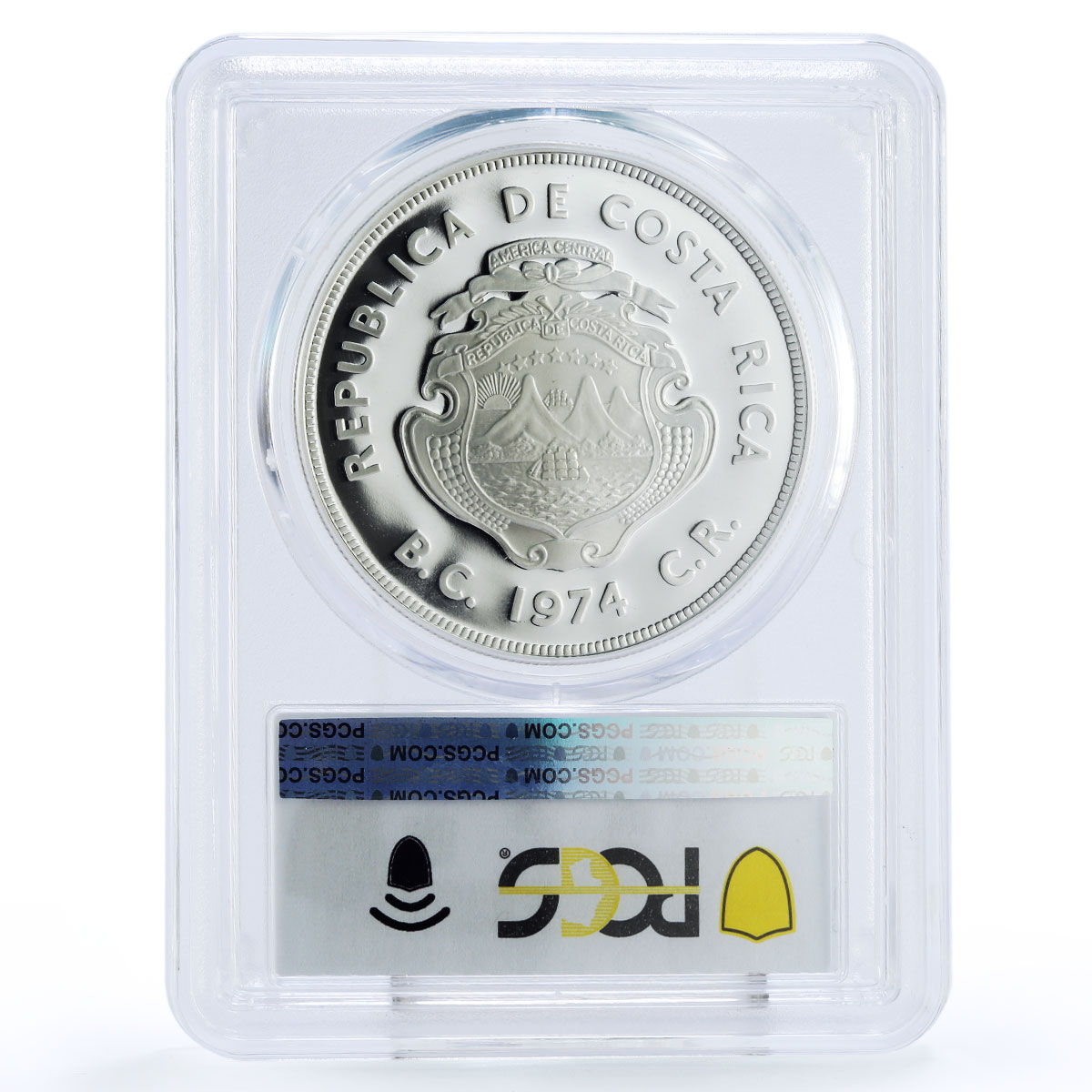 Costa Rica 100 colones Wildlife Conservation Manatee PR68 PCGS silver coin 1974