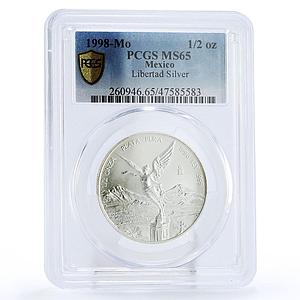 Mexico 1/2 onza Libertad Angel of Independence MS65 PCGS silver coin 1998