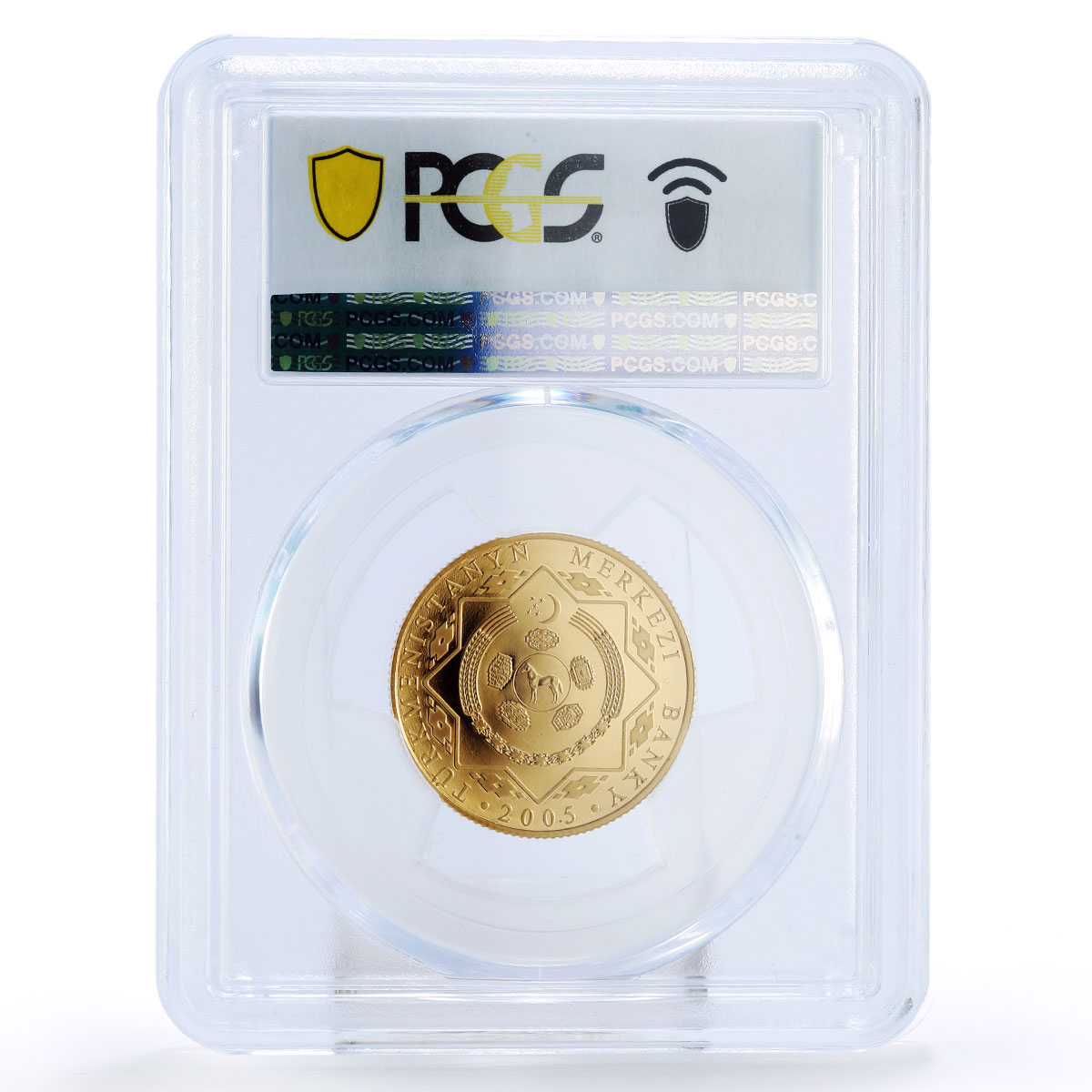 Turkmenistan 1000 manat Independence Niyazov Monument PR69 PCGS gold coin 2005