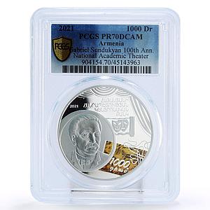 Armenia 1000 dram Gabriel Sundukyan National Academic Theater PR70 PCGS 2021