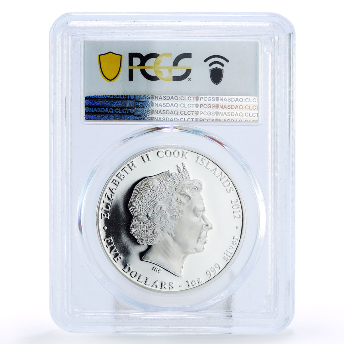 Cook Islands 5 $ Year of Dragon Blue Prosperity PR69 PCGS silver coin 2012