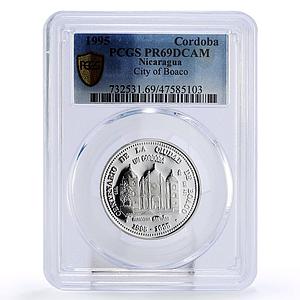 Nicaragua 1 cordoba Boaco City Church Architecture PR69 PCGS silver coin 1995