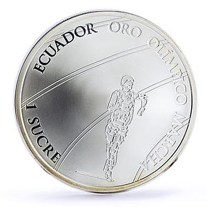 Ecuador 1 sucre Olympic Games Race Walking Sportsman proof silver coin 2007