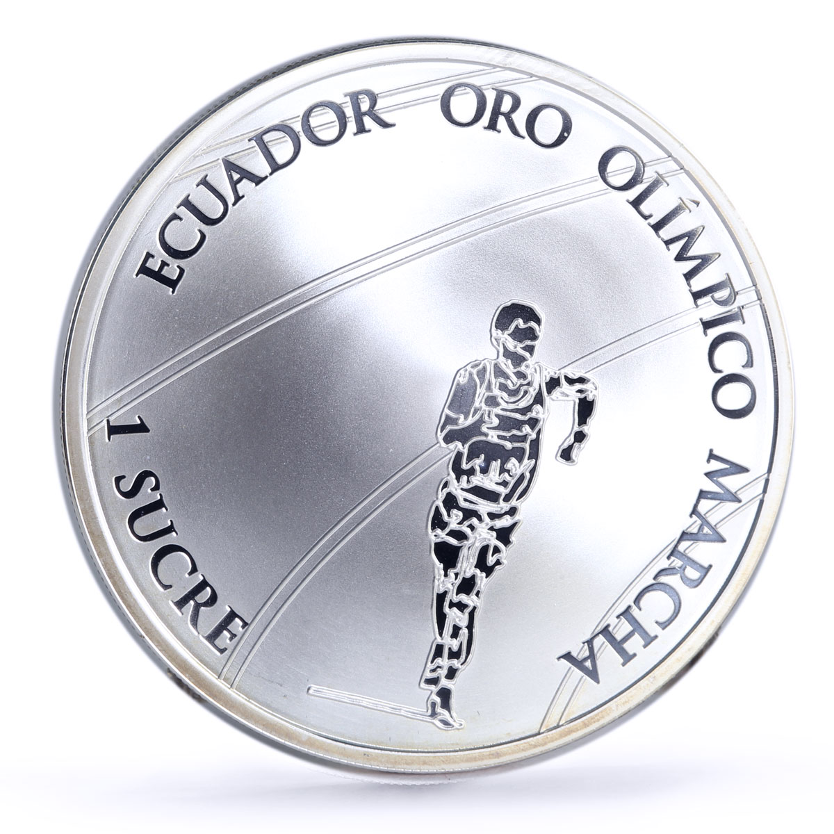 Ecuador 1 sucre Olympic Games Race Walking Sportsman proof silver coin 2007