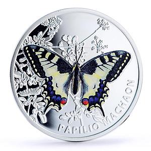 Niue 1 dollar Endangered Wildlife Papilio Machaon Butterfly Fauna Ag coin 2011