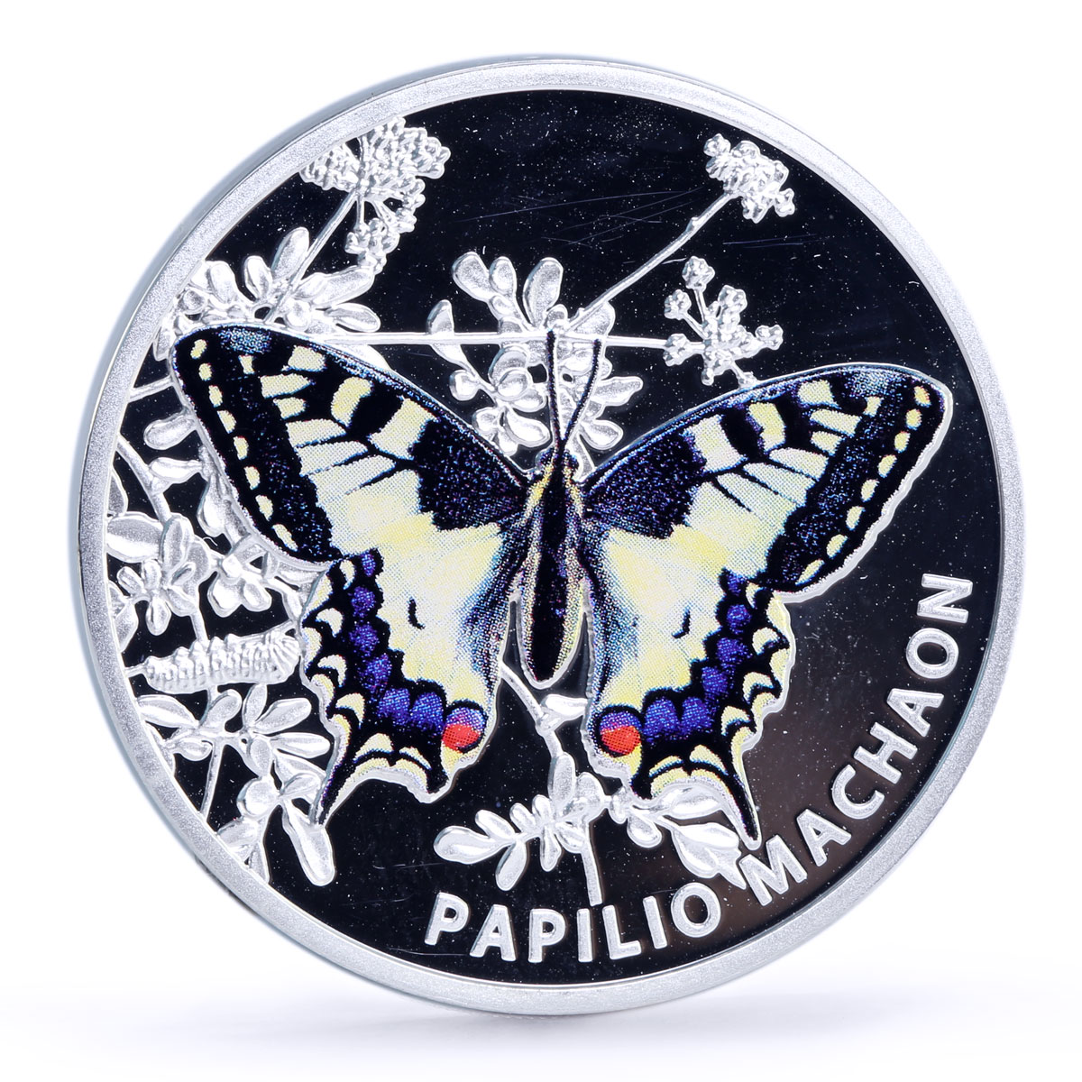 Niue 1 dollar Endangered Wildlife Papilio Machaon Butterfly Fauna Ag coin 2011