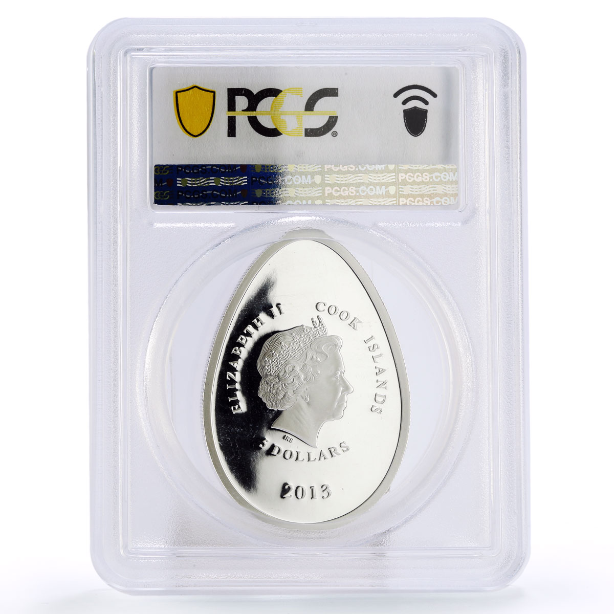 Cook Islands 5 dollars Imperial Faberge PR69 PCGS Red Egg silver coin 2013