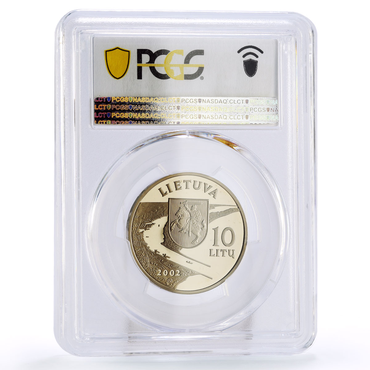 Lithuania 10 litu Klaipeda City View Architecture PR69 PCGS CuNi coin 2002