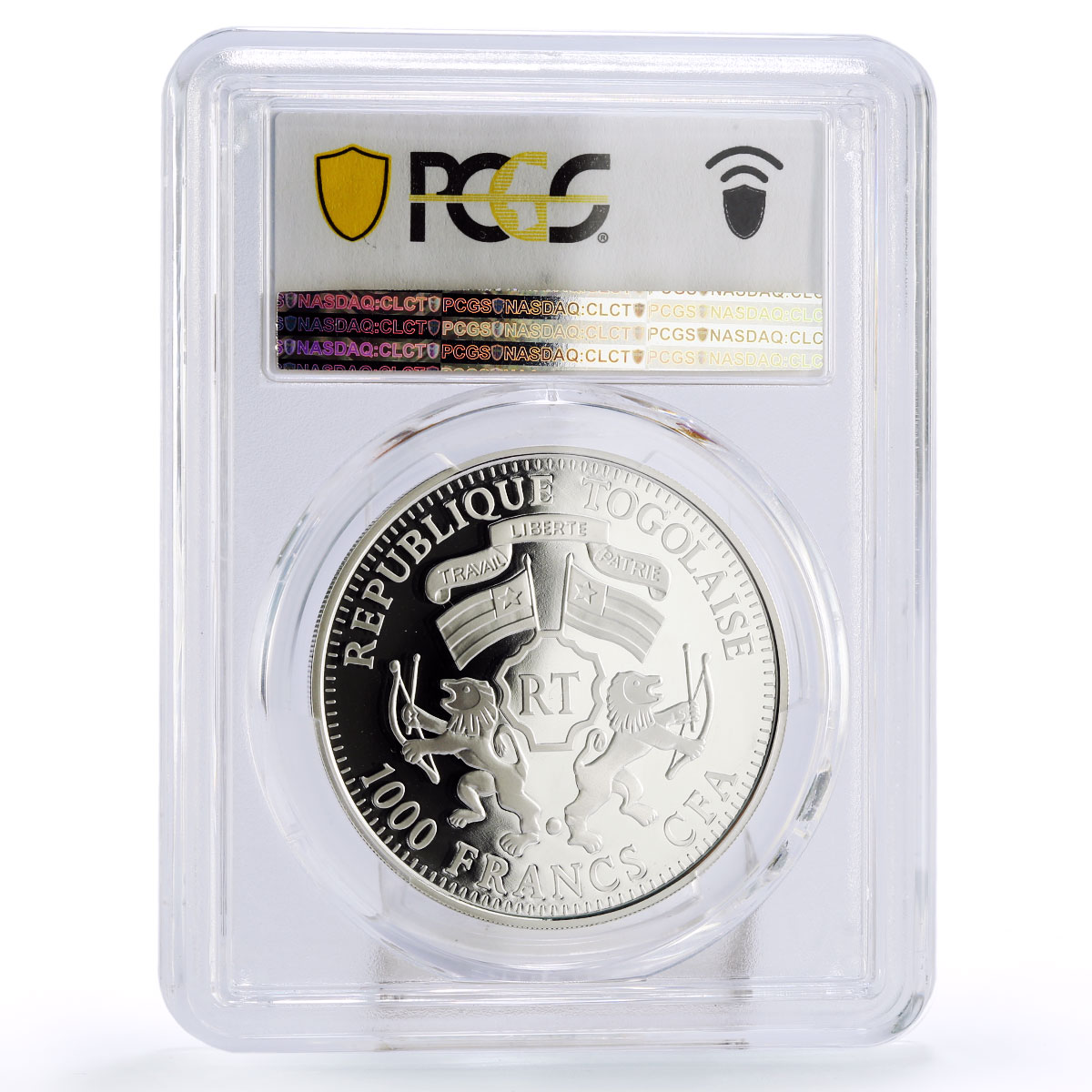 Togo 1000 francs Year of the Horse PR70 PCGS gilded silver coin 2014