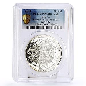Belarus 20 rubles Legend of Bullfinch Folk Legends PR70 PCGS silver coin 2014